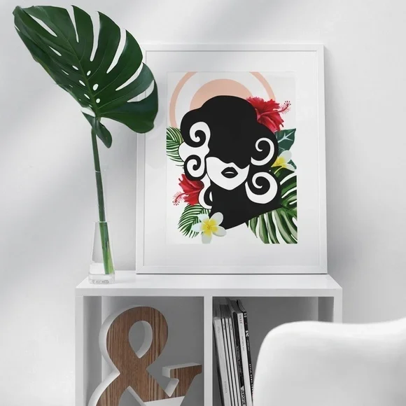 Modern Wall Art Print Tropical Woman Unframed - Picture 6 of 16